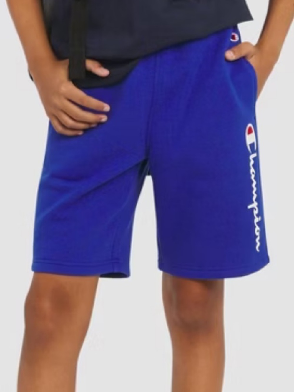 Champion Royal Blue Graphic Logo Fleece Shorts. Large 14/16